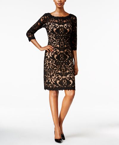 Tadashi Shoji Three-Quarter-Sleeve Lace Dress
