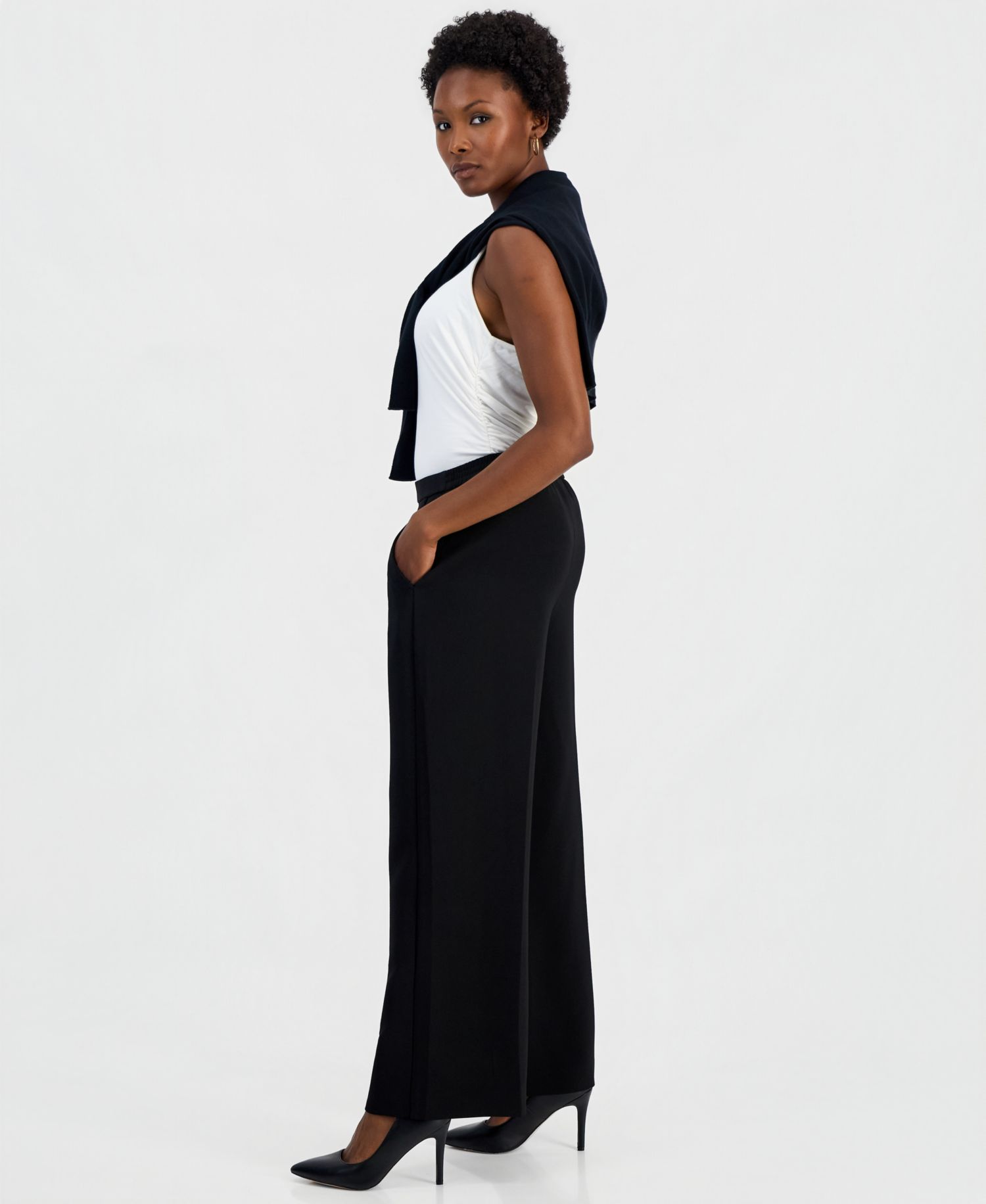 I.N.C. Petite High-Rise Wide-Leg Pants