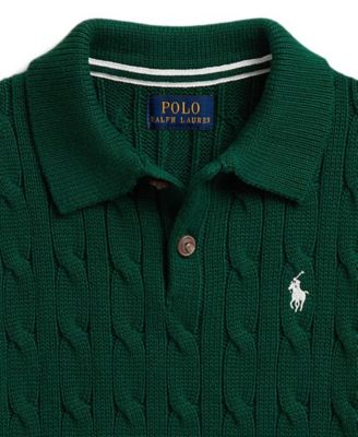 Polo Ralph Lauren Boys' 8-20 Cable-Knit Cotton Polo Sweater - Macy's