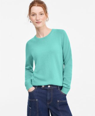 Women's 100% Cashmere Long-Sleeve Crewneck Sweater