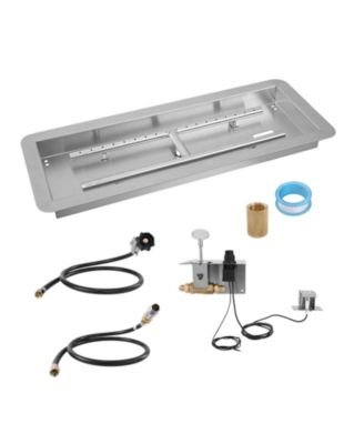Drop-in Fire Pit Pan, Stainless Steel H-Burner Kit