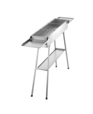 Foldable Charcoal Grill with Liftable Charcoal Tray and Side Tables