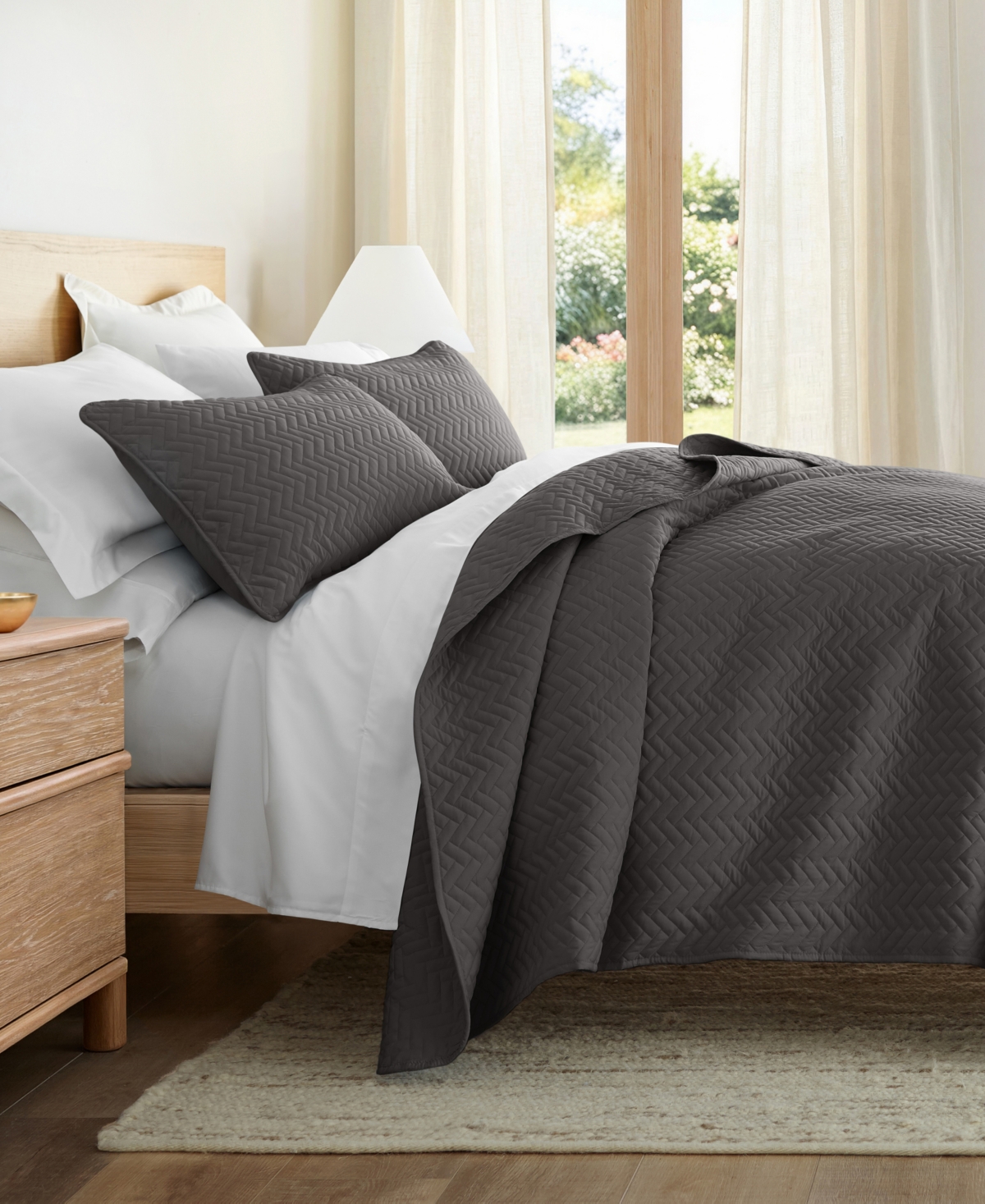 ienjoy Home Ultra Soft Square Pattern Quilted Coverlet Set