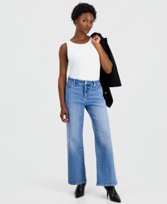Petite High-Rise Wide-Leg Jeans, 29" Inseam