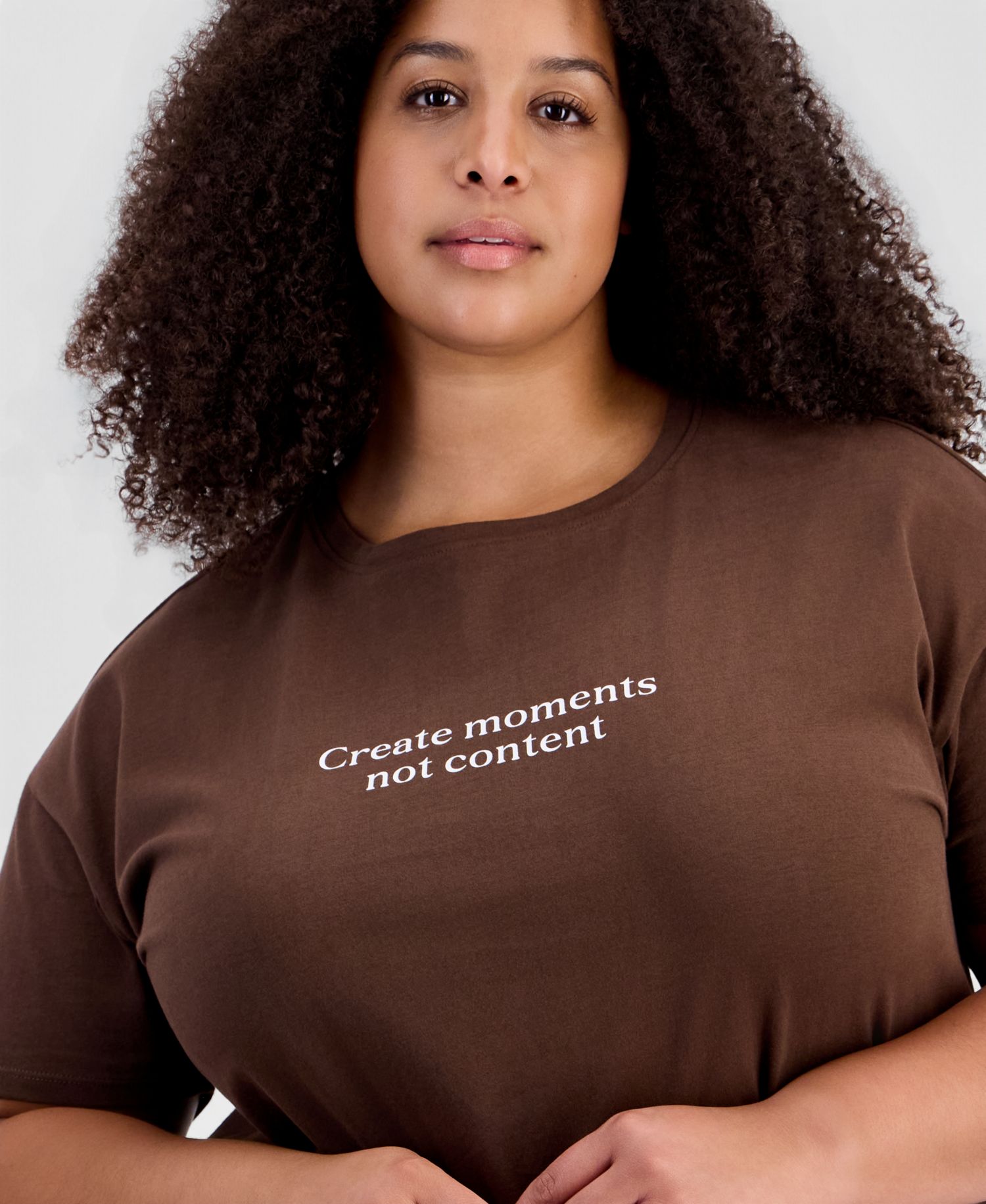 Plus Size Landscape Graphic Tee Relaxed-Fit Top