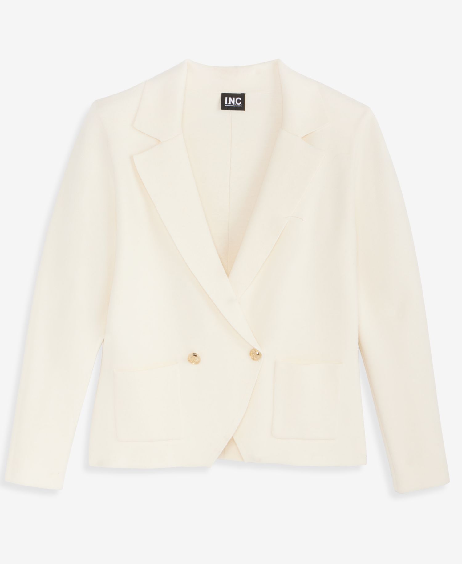 Petite Double-Breasted Patch Pocket Sweater