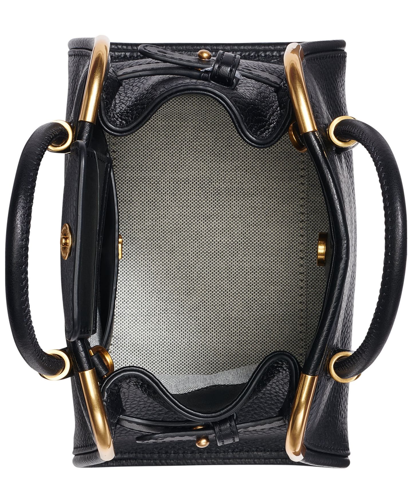 Женская сумка Donna Karan New York Satin Mini Crossbody Satchel Handbag, цвет: Чёрный / Золотой — фото 4