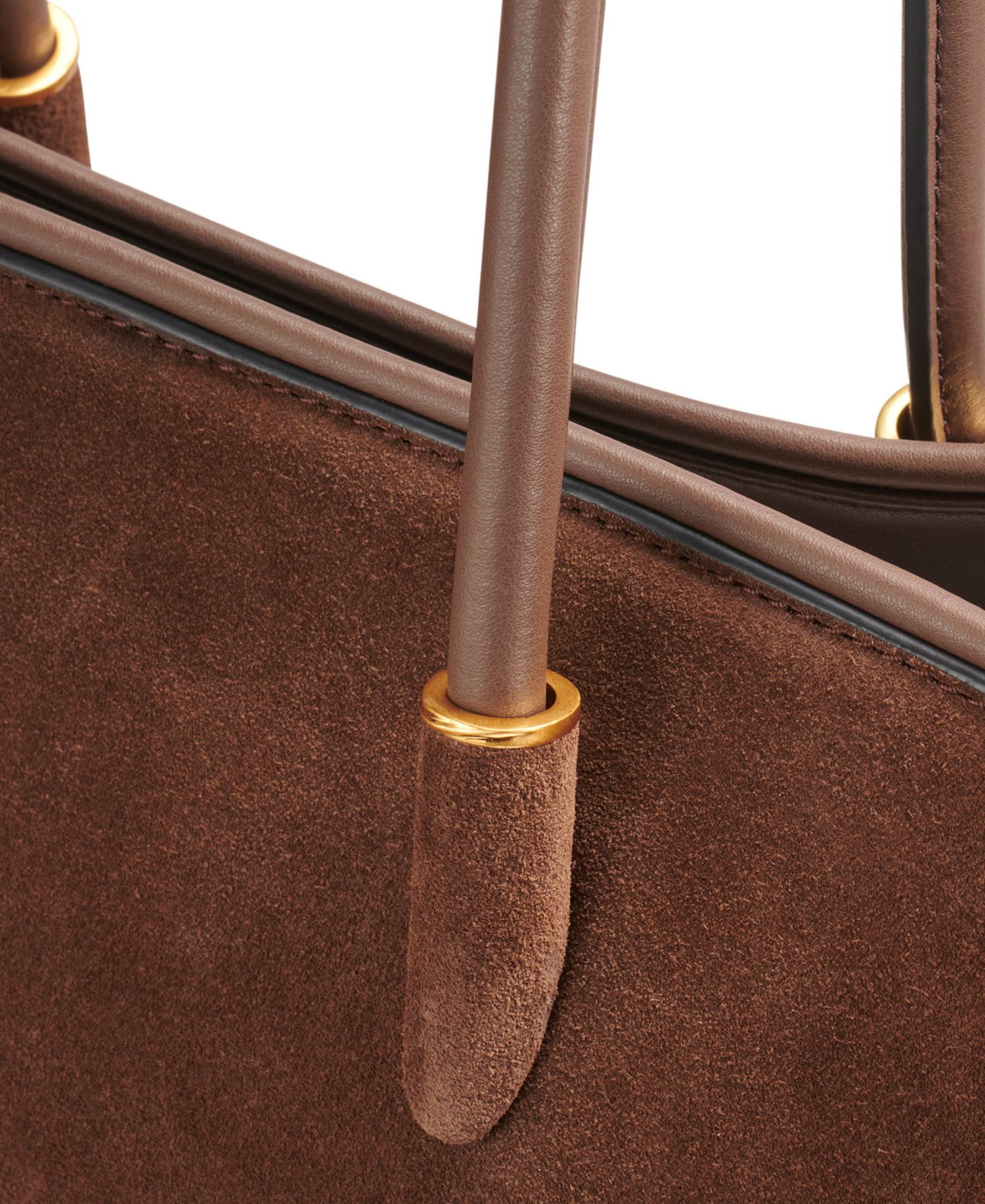 Satin Suede Satchel Handbag