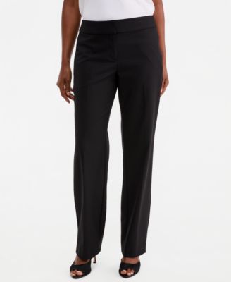 Women's Washable Bi-Stretch Mid-Rise Fly-Front Straight Pants, Regular & Petite
