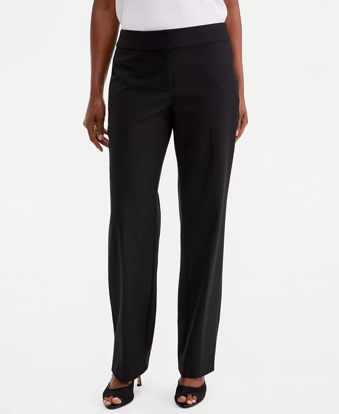 Women's Machine Washable Mid-Rise Straight Pants, Regular & Petite