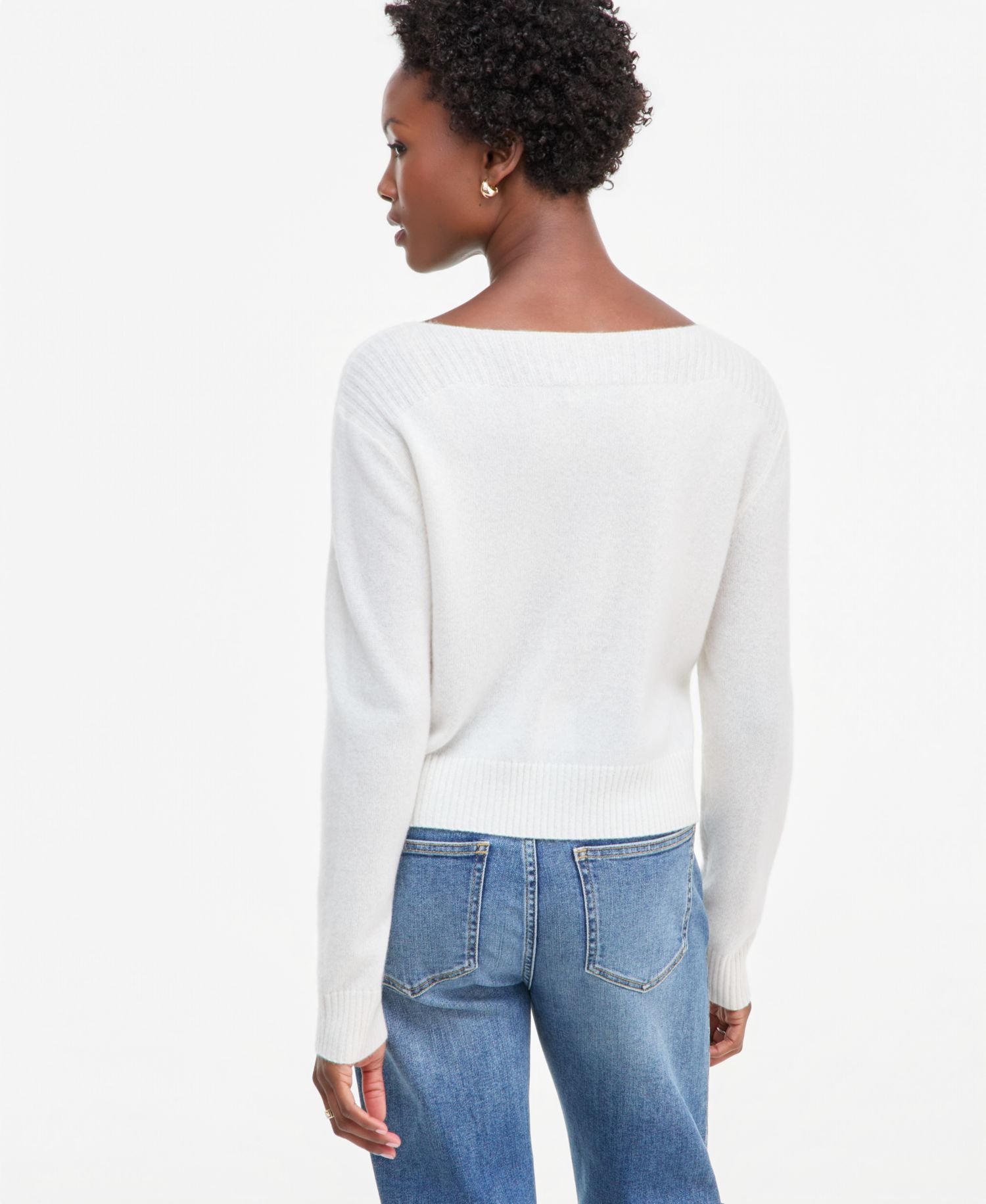 Petite Bold Floral Embroidery Cashmere Sweater