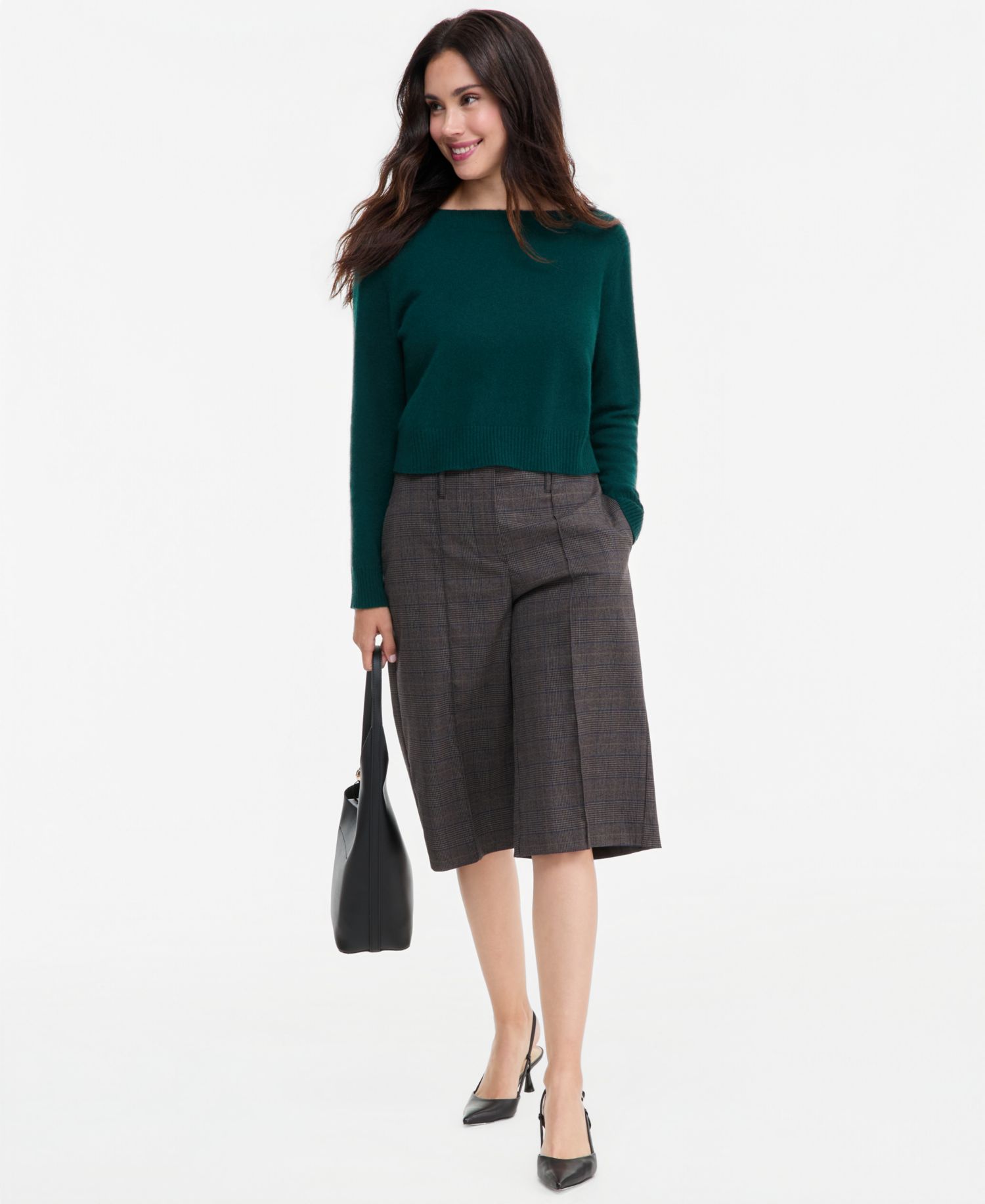 Plus Size 100% Cashmere Boat-Neck Sweater