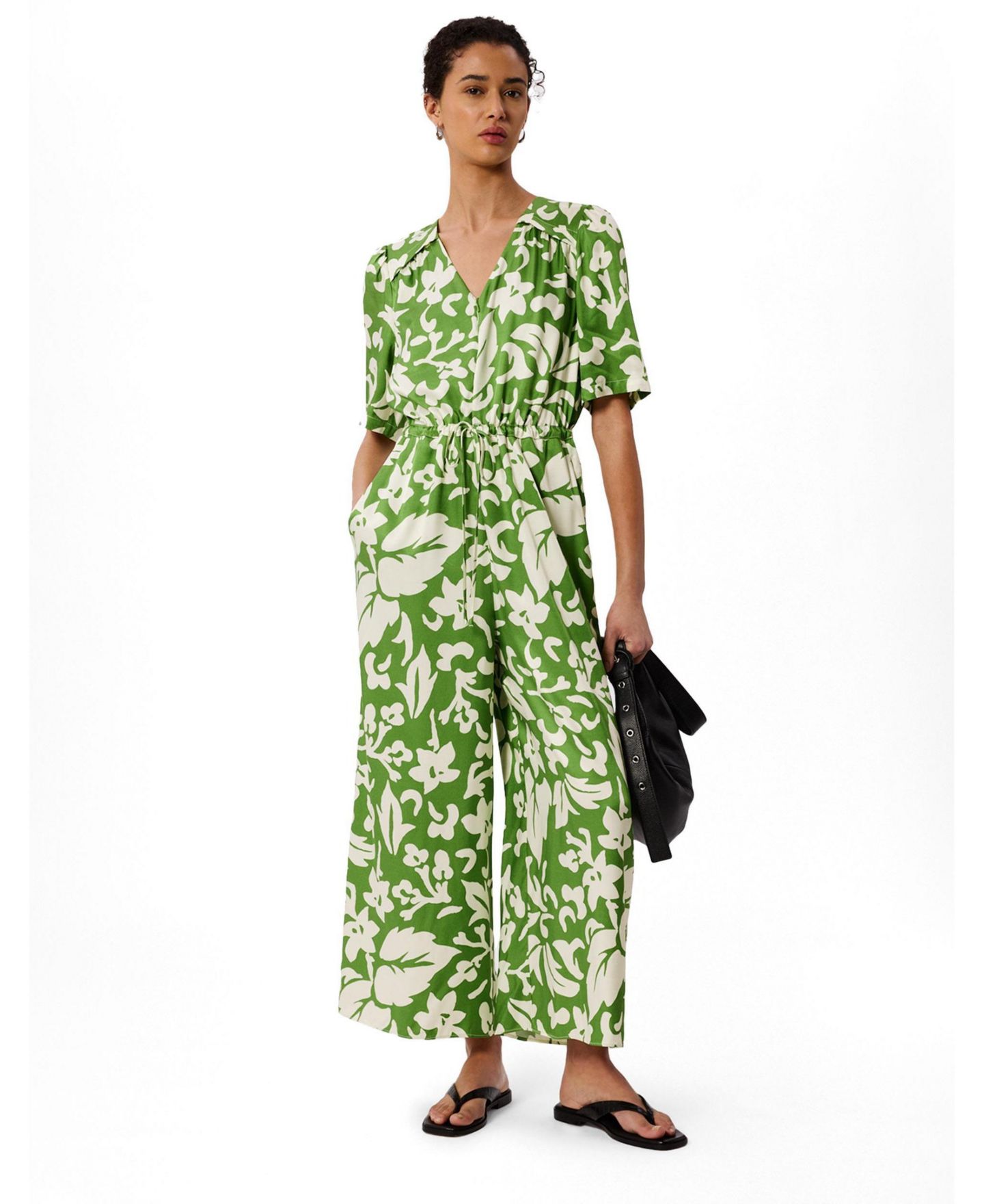 Женский комбинезон Whistles Floral Tie Waist Jumpsuit, цвет: Разноцветный — фото 1