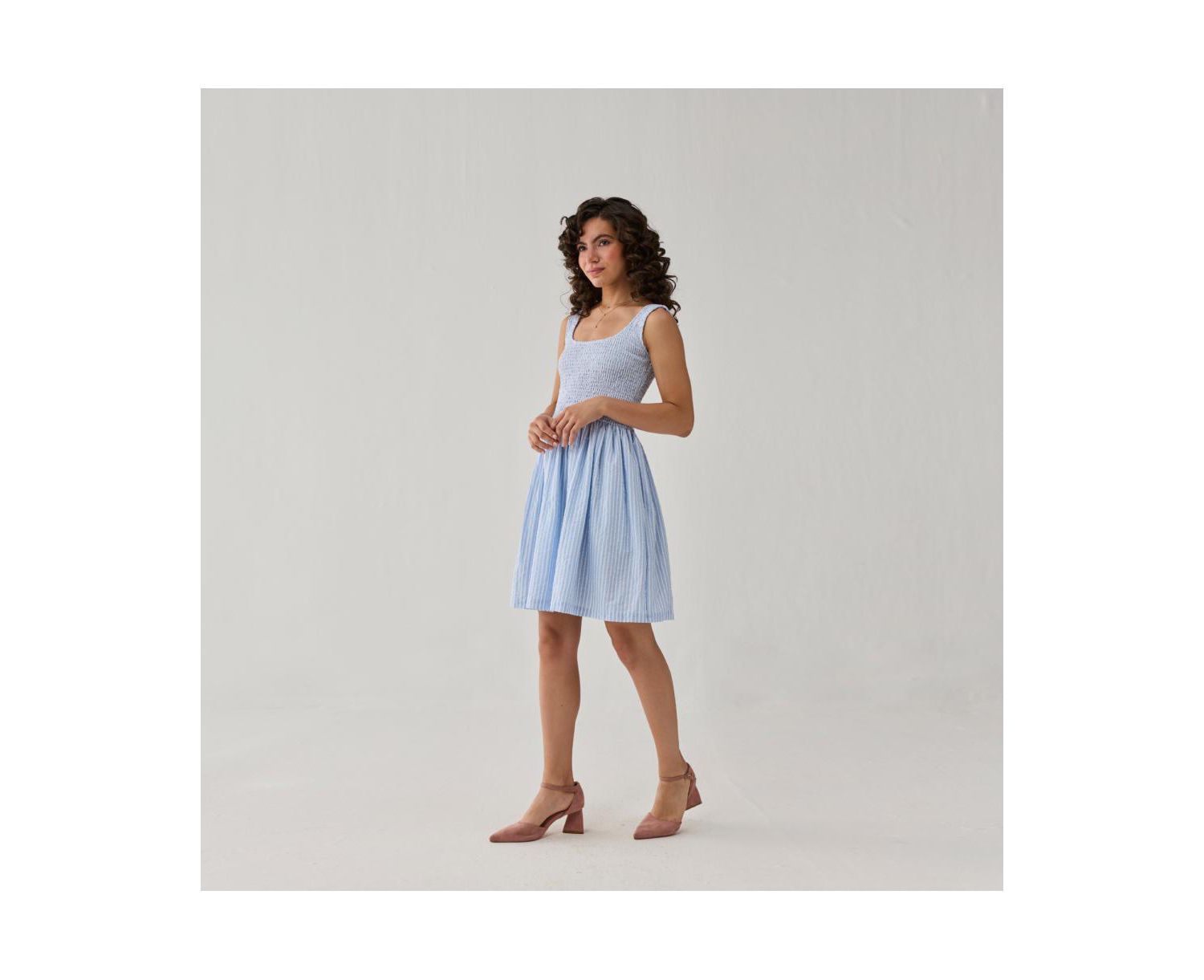 Women's Smocked Tencel Short Dress