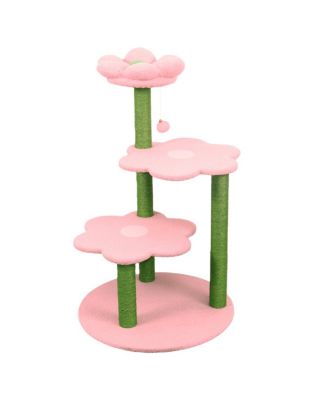  Multi-Level Cat Tree with Removable Perch, Scratching Posts and Hanging Toy