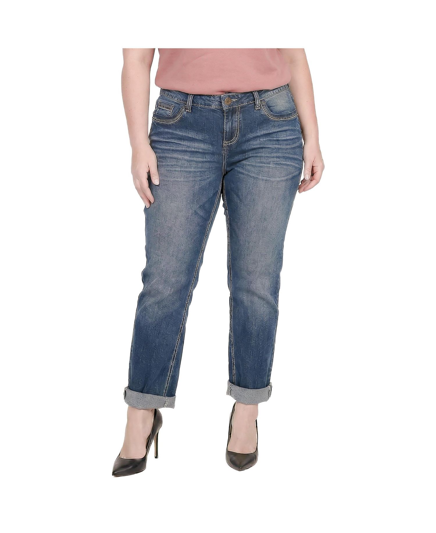 Plus Size Distressed Boyfriend Women's Jeans