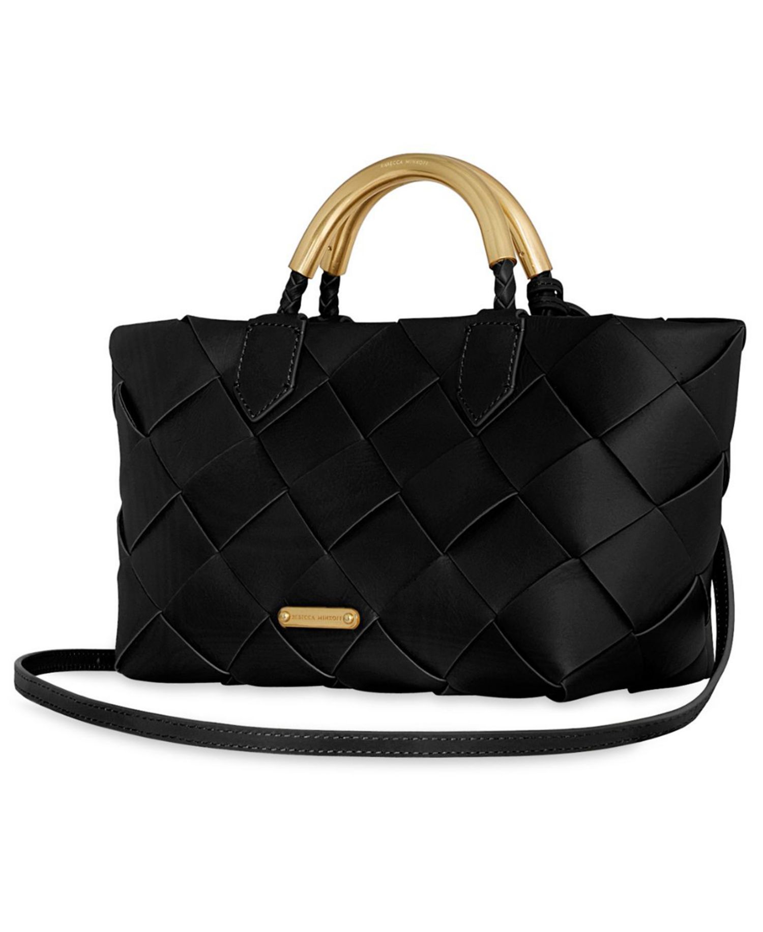 Frankie Woven Medium Leather Tote Handbag