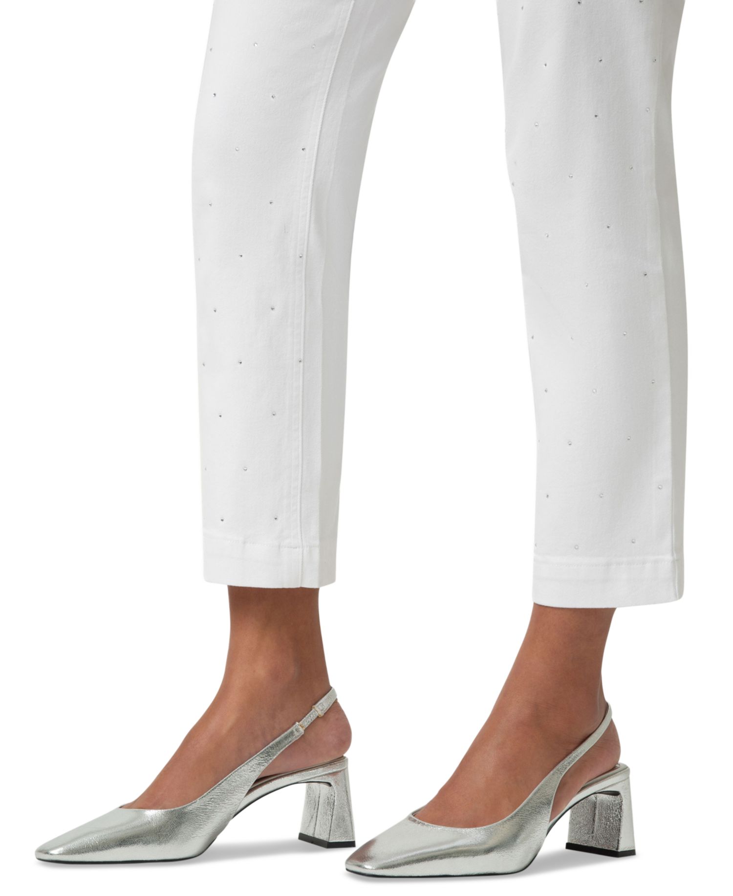 Women's Rhinestone Denim Pull-On Pants