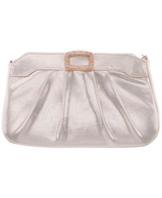 Amy Crystal Buckle Ornament Zip-Top Small Clutch Handbag