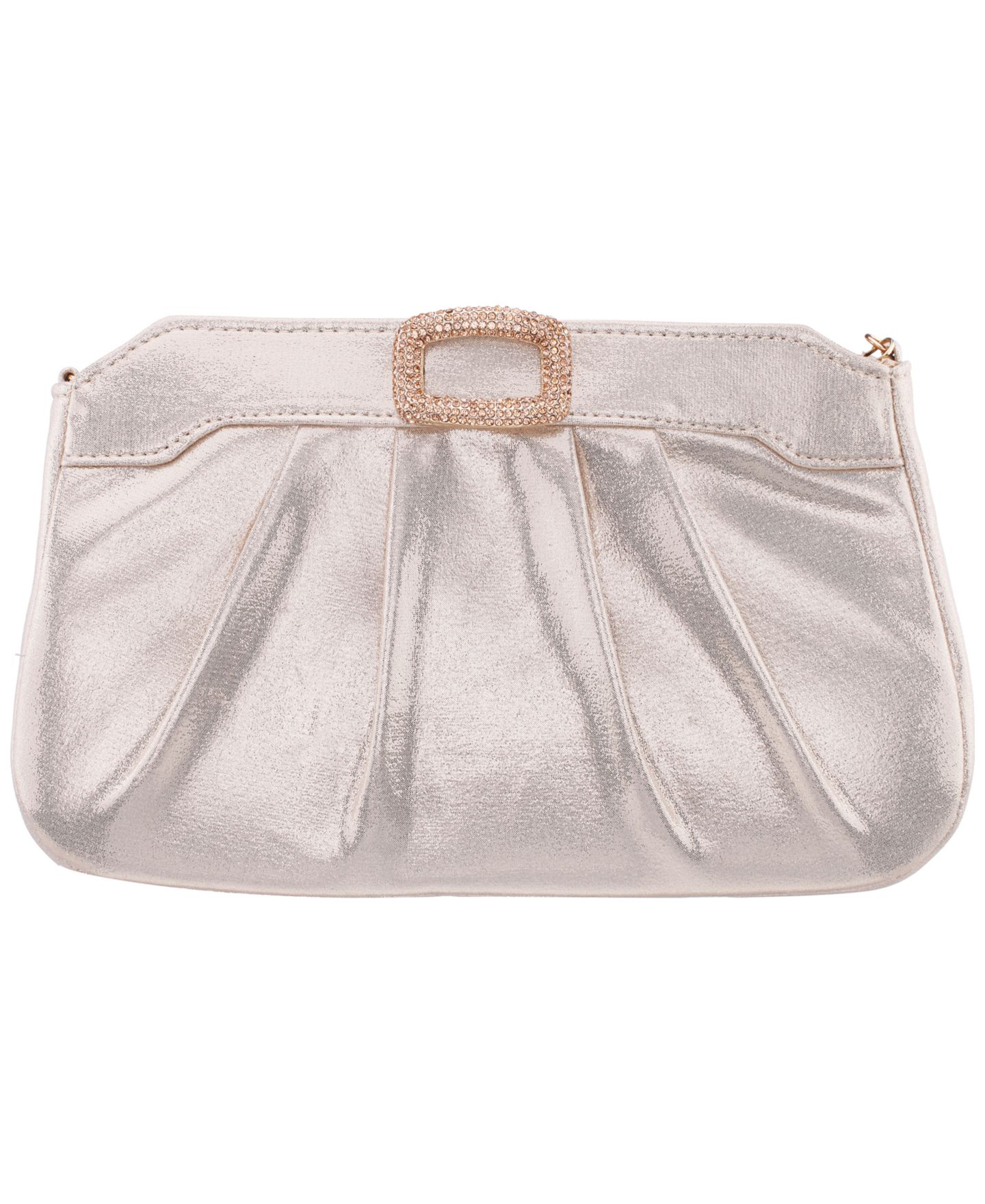 Женский клатч Nina Amy Crystal Buckle Ornament Zip-Top Small Clutch Handbag, цвет: Platino — фото 1