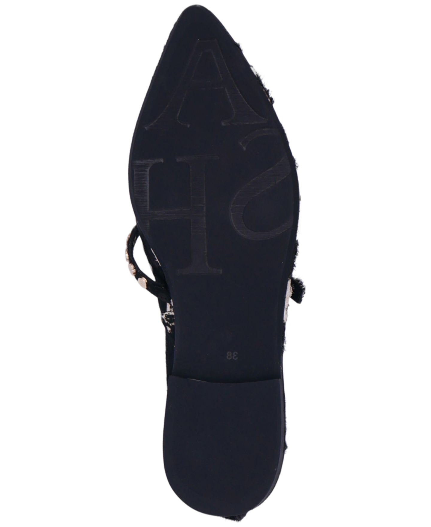 Женские балетки ASH Bella Studs Slip-On Flats, цвет: Чёрный, вариант 1 — фото 5
