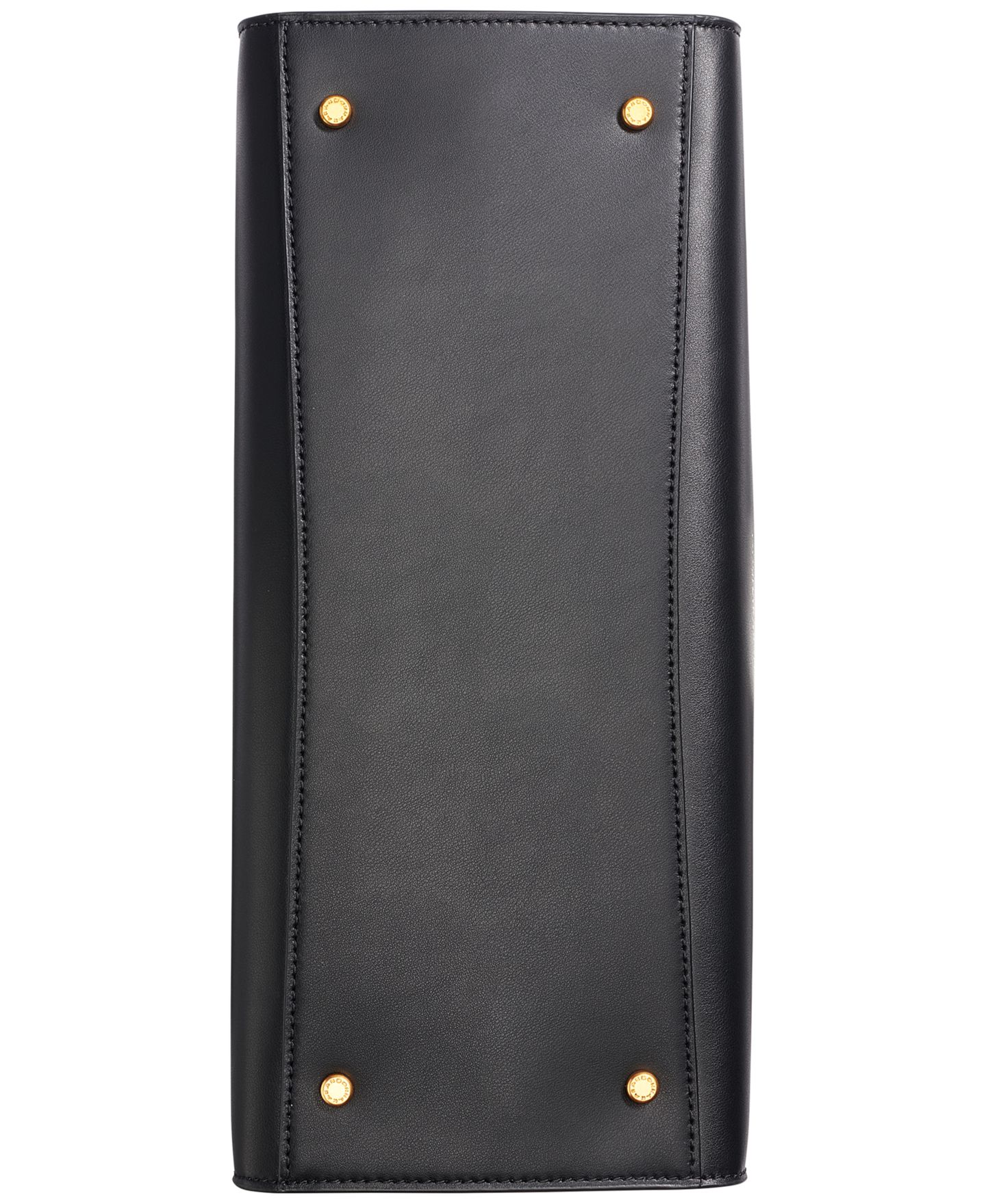 Женская сумка Donna Karan New York Loden Leather Satchel Handbag, цвет: Чёрный / Золотой — фото 7