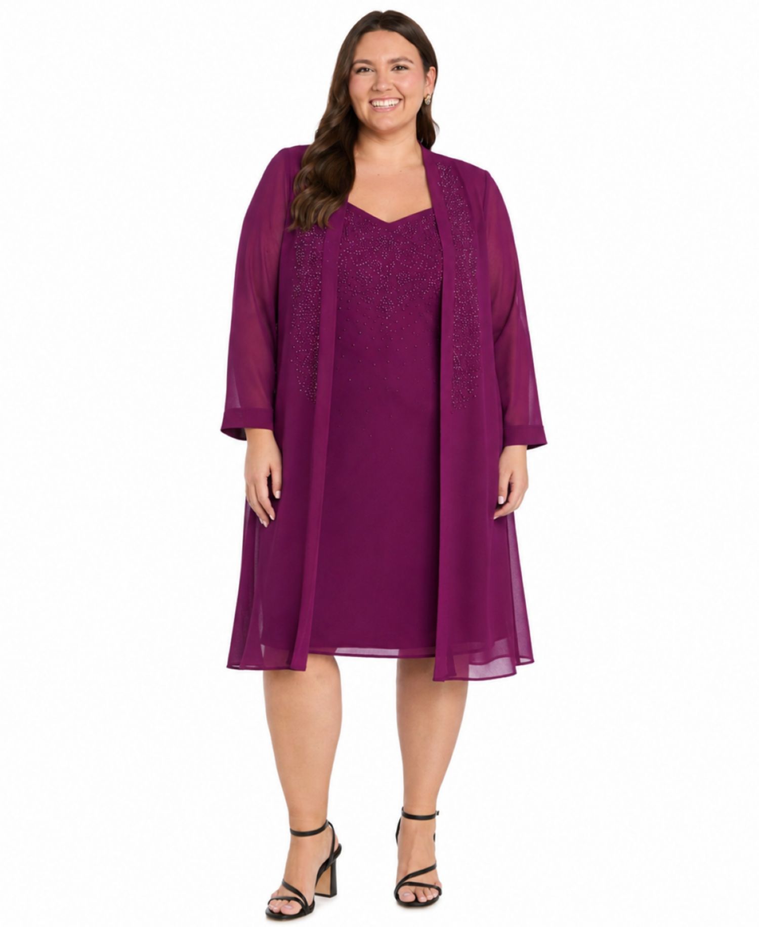 Plus Size Removable Jacket & Dress 2-Piece Set