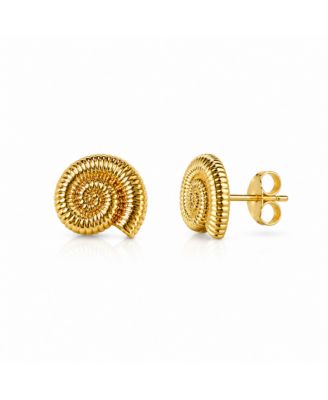 Golden Tide Shell Stud Earrings