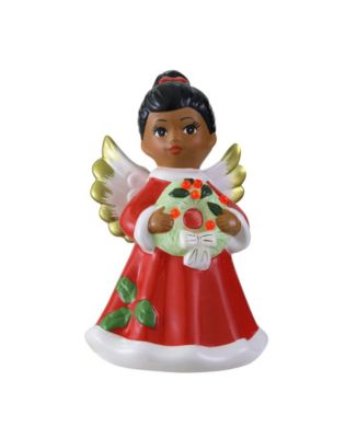 9" Nostalgic Ceramic African American Angel Figure
