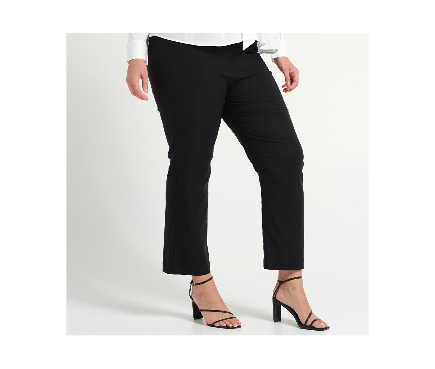 Женские брюки ESTELLE Plus size Kora Straight Leg High Rise Slim, цвет: Чёрный — фото 2