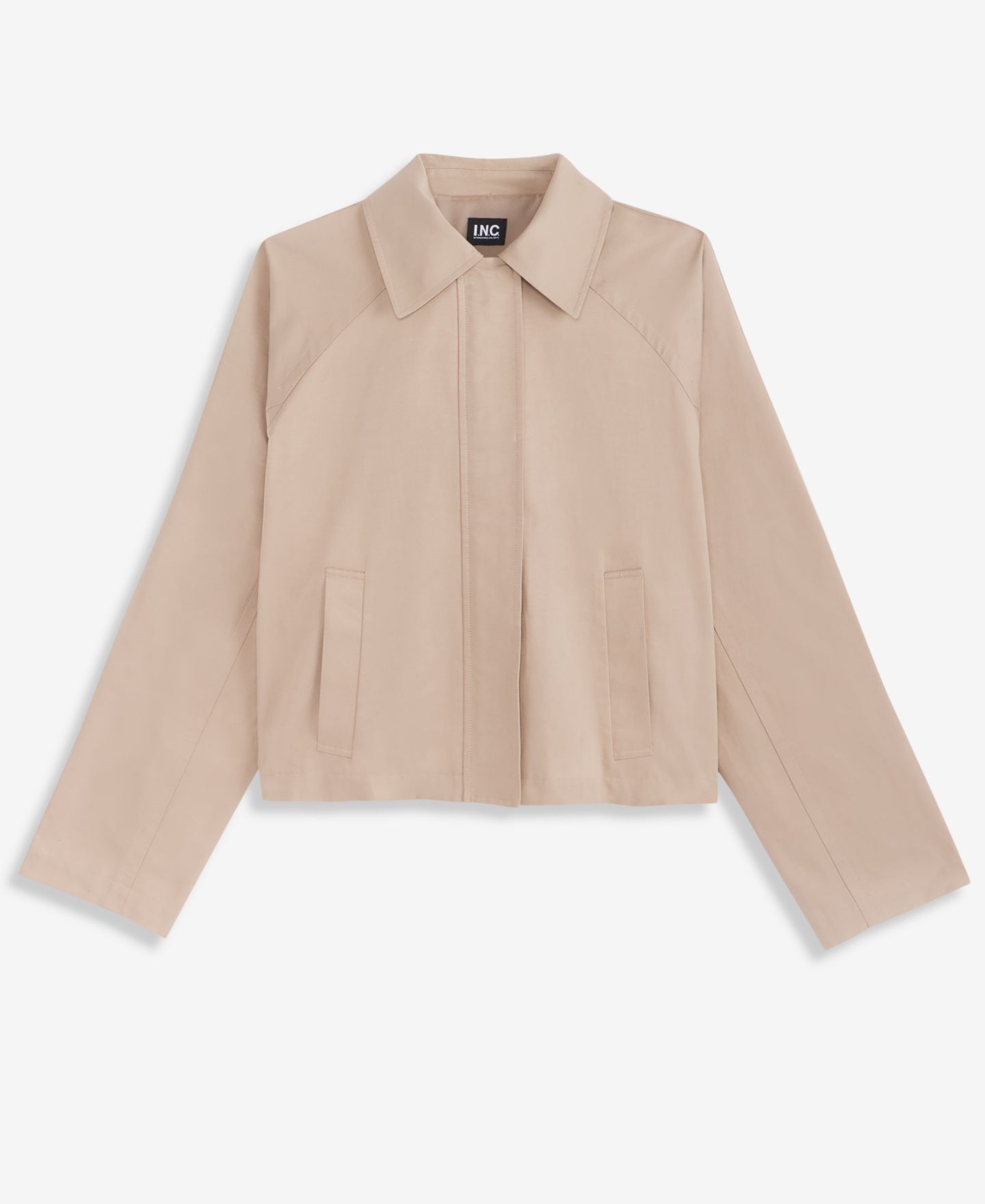Женская куртка I.N.C. International Concepts Petite Cropped Trench Cotton-Blend, цвет: Серо-коричневый — фото 4
