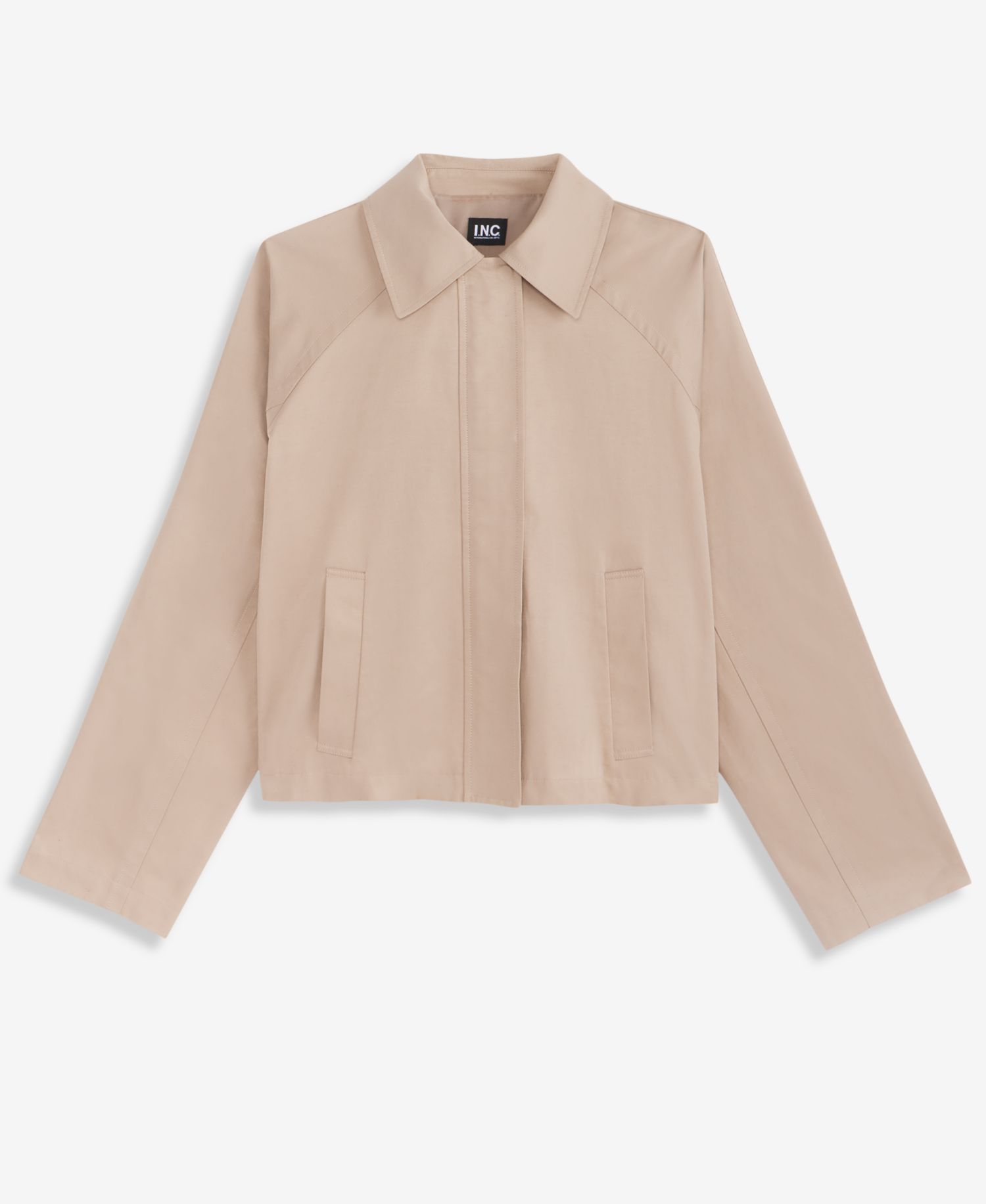Petite Cropped Trench Cotton-Blend Jacket