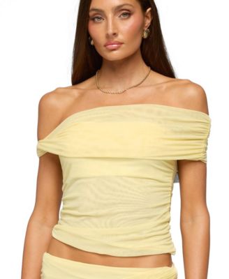 Women's Raquela Twist Off Shoulder Ruched Top