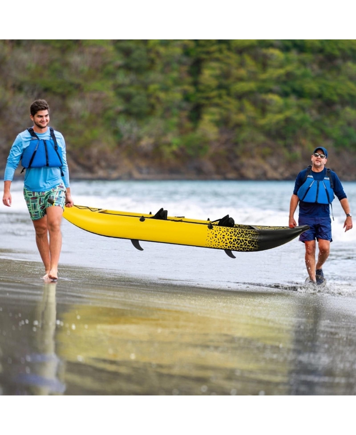 Sevorley Inflatable 2-Person Kayak Set with Aluminum Oars Pump and Repair Kit