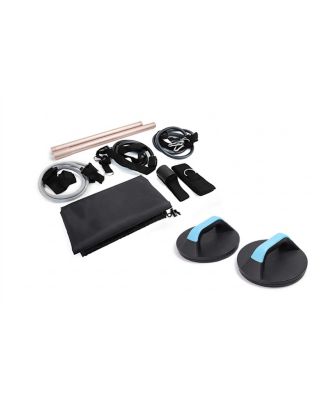 Exercise Bar and Rotating Push-Up Bar Bundle for Full-Body Home
