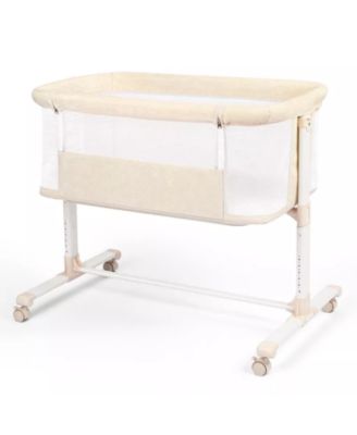 Baby Bassinet Bedside Sleeper with Wheels, Adjustable Height and Mesh Sides