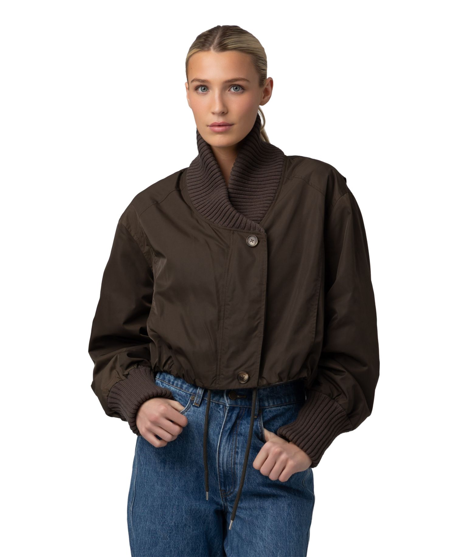 Women's Ribbed Shawl Collar Jacket