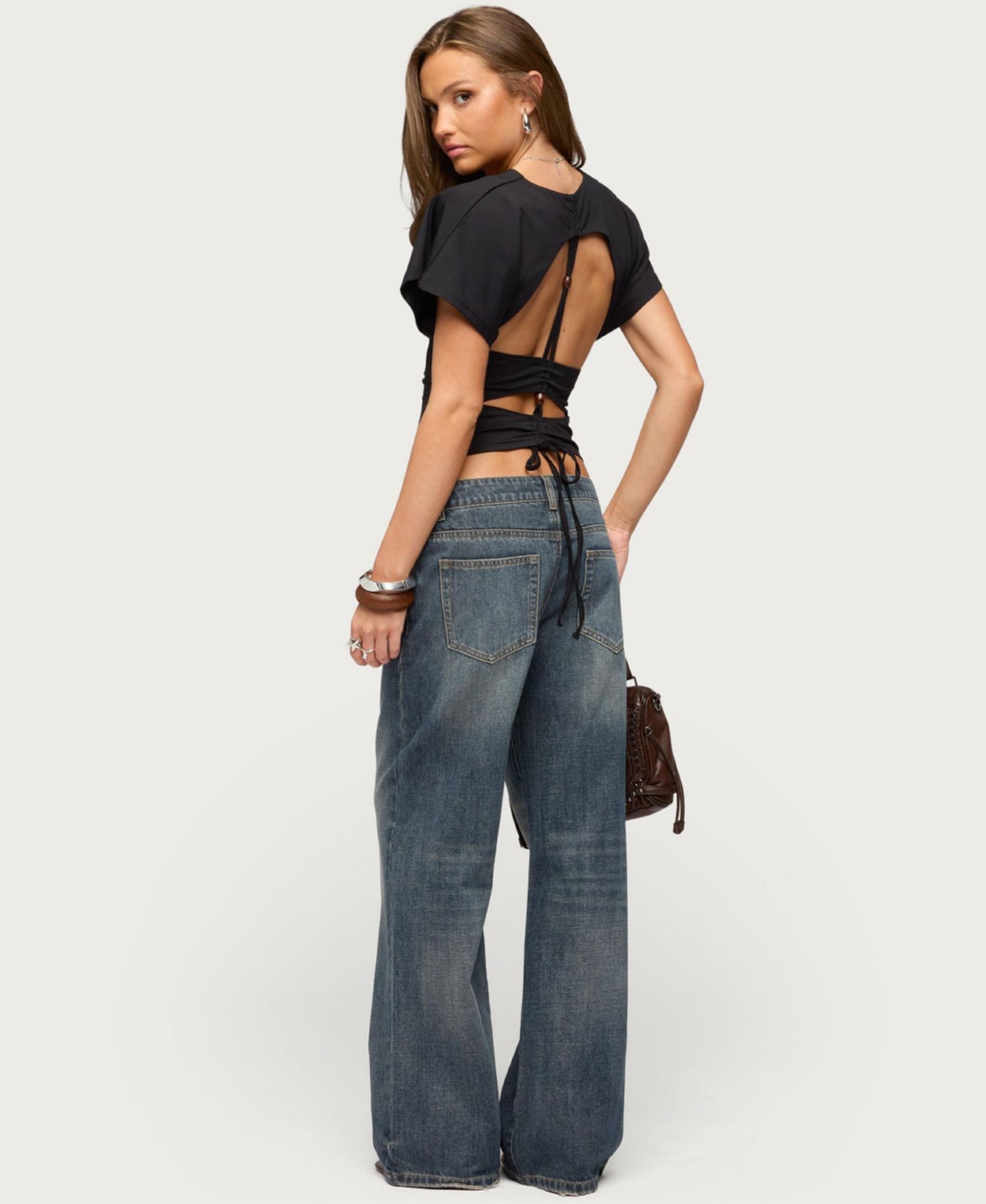 Women's Salie Back Cutout Flutter Top