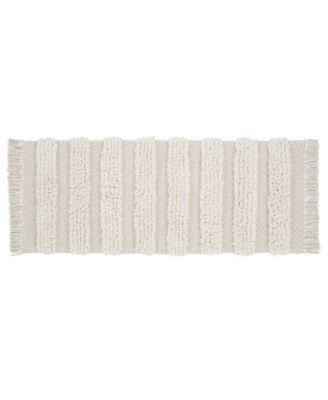 Savannah Fringe Stripe Bath Rug Runner, 24" x 60"