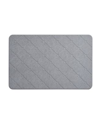 Carved Trellis Diatomite Stone Bath Mat, 16" x 24"