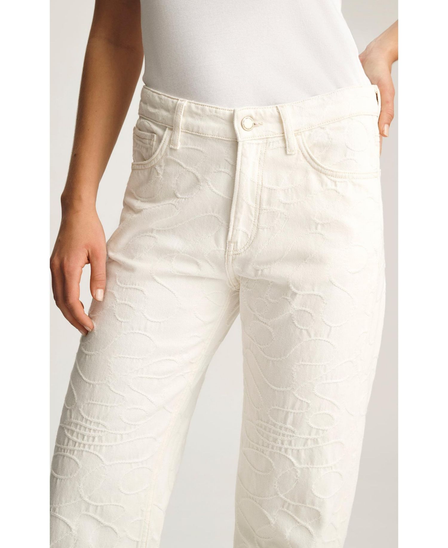 Women's Taylor High Rise Straight Leg In Beige Denim