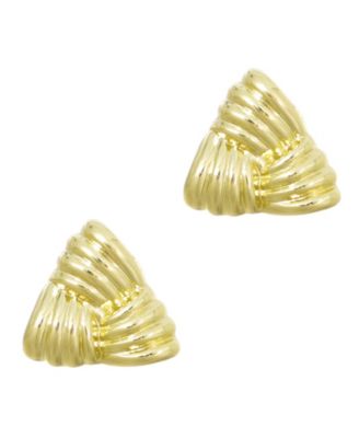 Gold Statement Triangle Stud Earrings