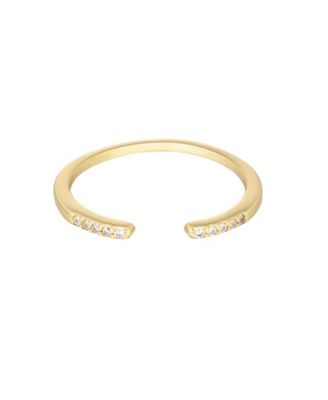 Gold Cubic Zirconia Open Band Ring