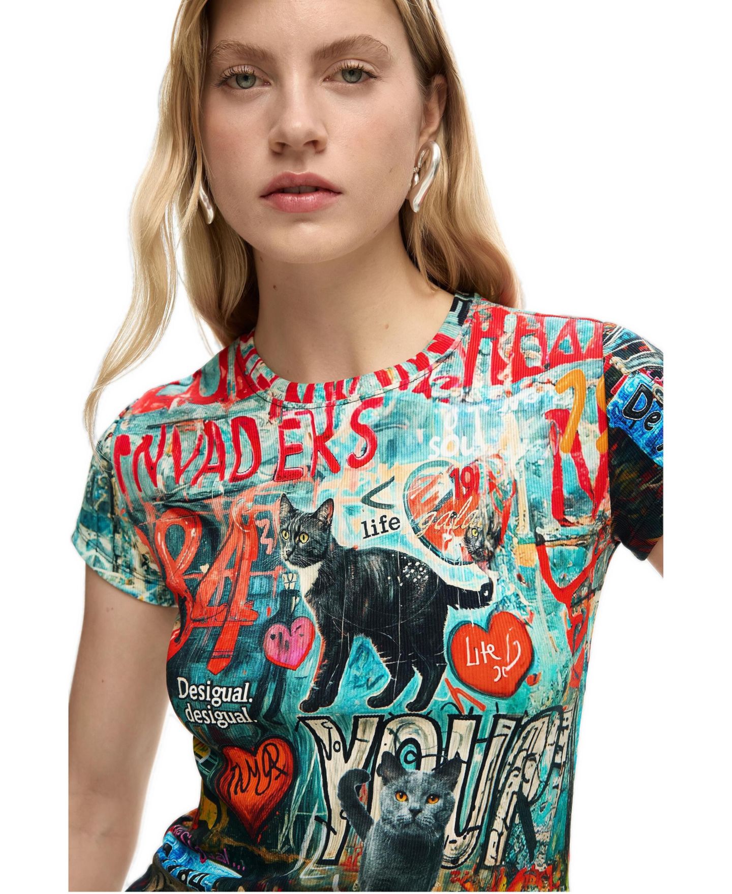 Женская футболка Desigual Printed Cat — фото 3