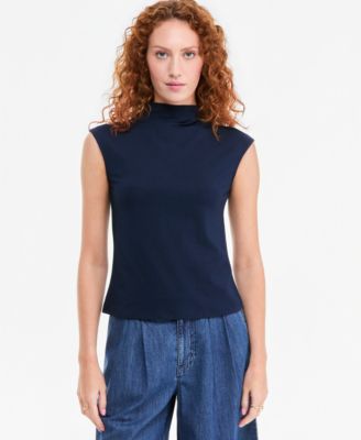 Women's Funnel Neck Sleeveless T-Shirt