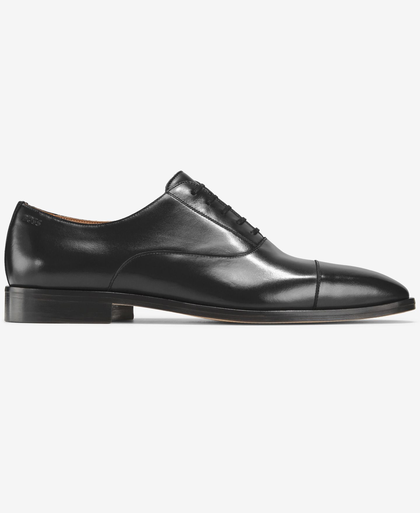 Мужские туфли Hugo Boss Garren Leather Oxford Dress Shoes, цвет: Чёрный — фото 5