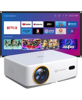 - Leisure 570B Native 1080P Wireless Smart Single LCD Mini Projector, Screen Included