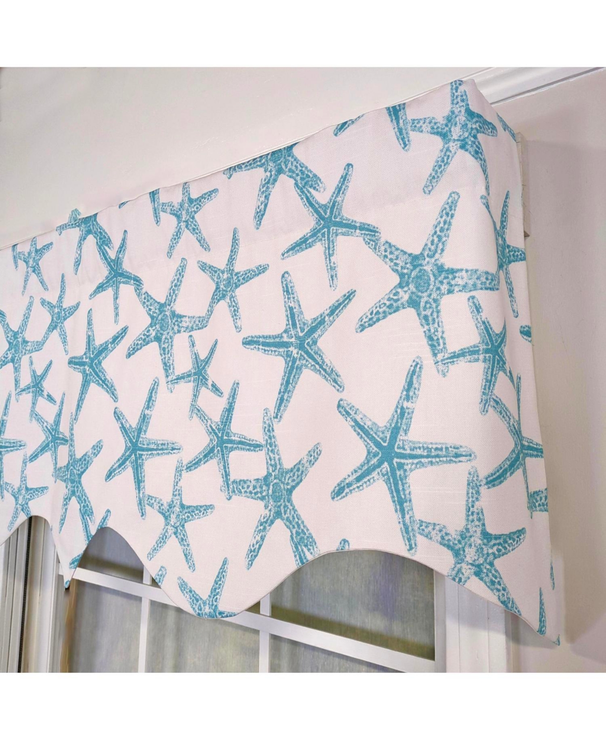 Rlf Home 100percentage Cotton StarFish Regal With Lining Rod Pocket Window Valance