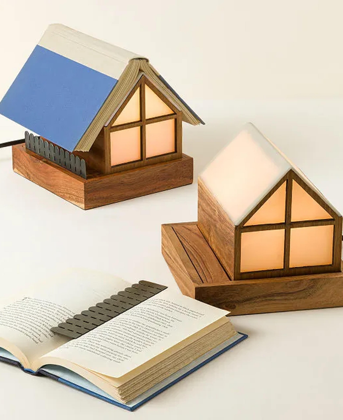 Uncommon Goods Cozy Cottage Book Stand Lamp