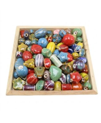 80Pcs Ceramic Beads for DIY Bracelet Necklace Jewelry Making